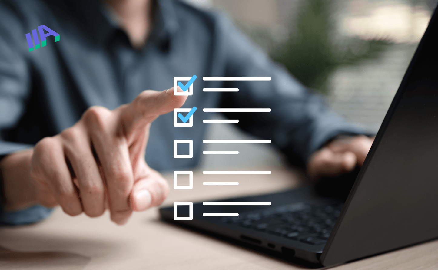 a person is checking if the site is accessible, using a checklist